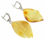 Сережки бурштинові в фігурному кріпленні